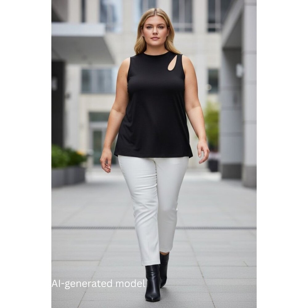 Torrid 2xl Black Sleeveless Cutout Top EUC
